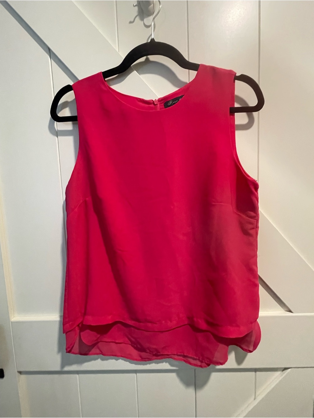 Rose & Olive Hot Pink Layered Chiffon sleeveless Blouse
